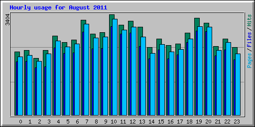 Hourly usage for August 2011