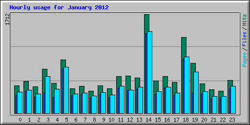 Hourly usage for January 2012