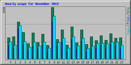 Hourly usage for November 2012