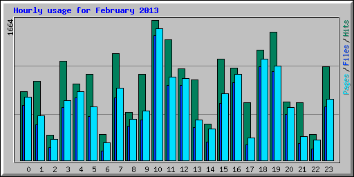 Hourly usage for February 2013