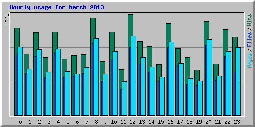 Hourly usage for March 2013