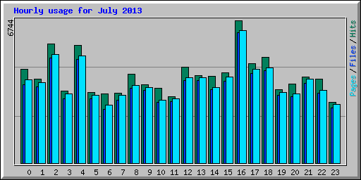 Hourly usage for July 2013