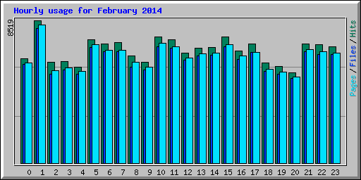 Hourly usage for February 2014