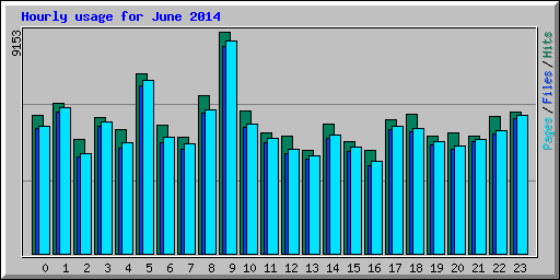 Hourly usage for June 2014