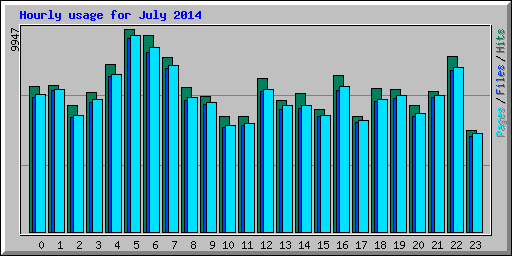 Hourly usage for July 2014