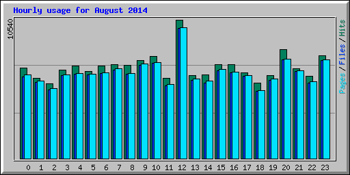 Hourly usage for August 2014