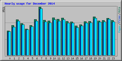 Hourly usage for December 2014