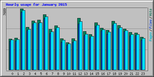 Hourly usage for January 2015