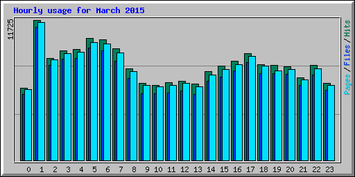 Hourly usage for March 2015