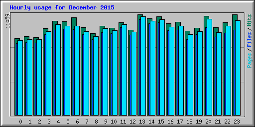 Hourly usage for December 2015