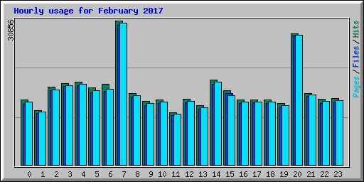 Hourly usage for February 2017