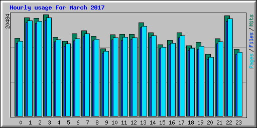 Hourly usage for March 2017