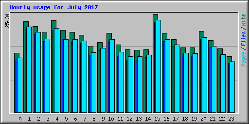 Hourly usage for July 2017