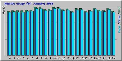 Hourly usage for January 2018